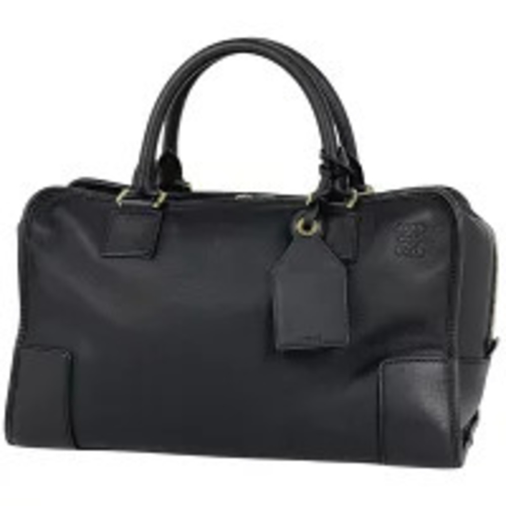 Loewe Amazona Anagram Shoulder Bag Handbag Leather Black